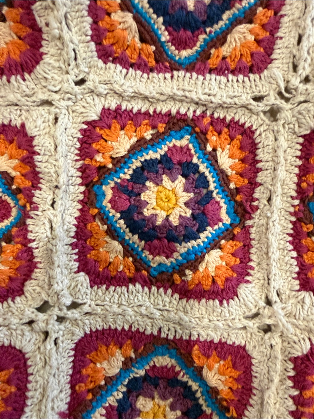 Free People Cream Crochet Patchwork Tote with Multicolor Accents - Picture 2 of 4